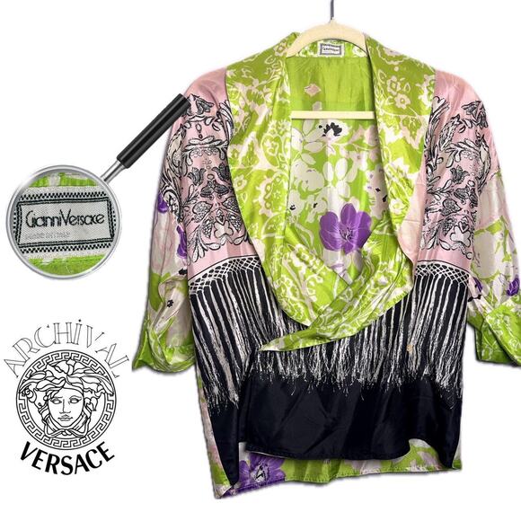 Rare Vintage Gianni Versace 100% Silk Woman's Floral and